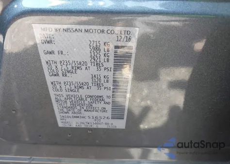 2017 Infiniti Qx60 из США, поврежденный, VIN 5N1DL0MM3HC516526